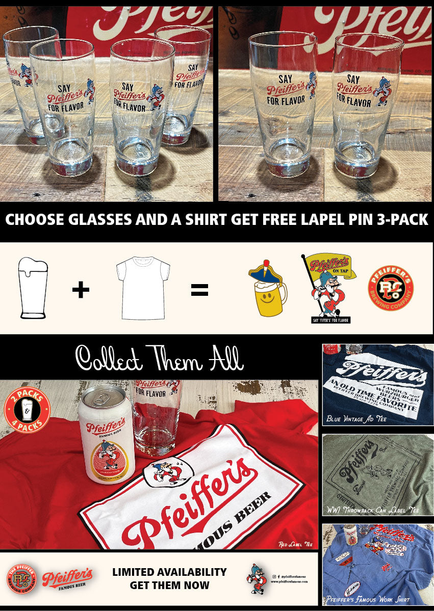 Pfeiffer's Famous Beer Glass Shirt Pin Deal