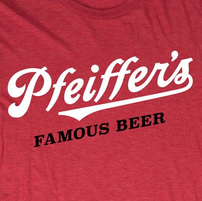 Red Pfeiffer’s Beer Workman Tee Logo